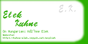 elek kuhne business card